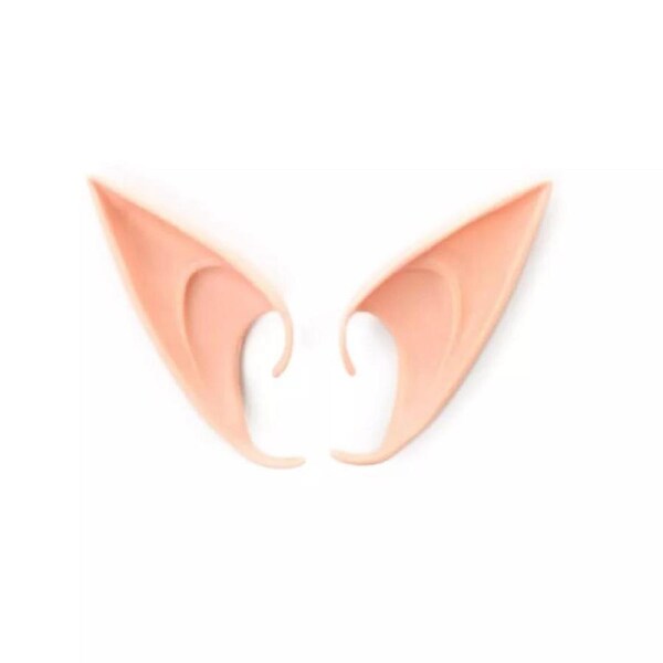 1 Pair L Pink 12x5cm Halloween Costume Cosplay Rubber Elf Ears Fairy Elven