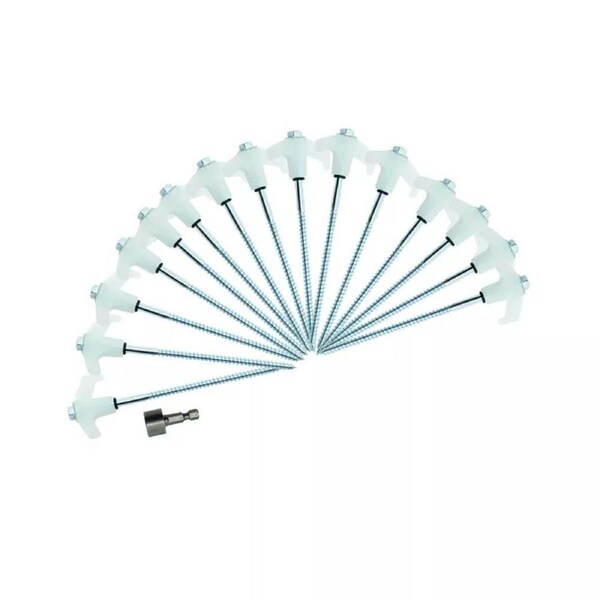 Head Glow in The Dark Drill Camping Tent Pegs 15x Heavy Duty Steel Screw