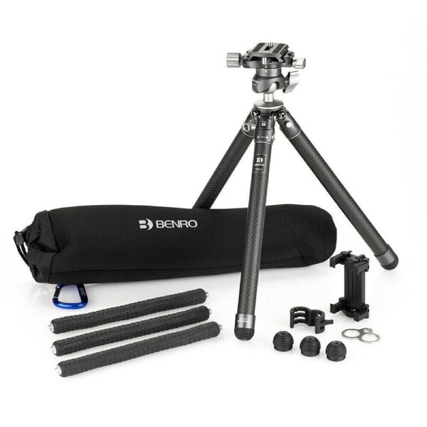 Benro TablePod Carbon Fibre Ball Head Flex Foldable Mini Tripod Kit Grey
