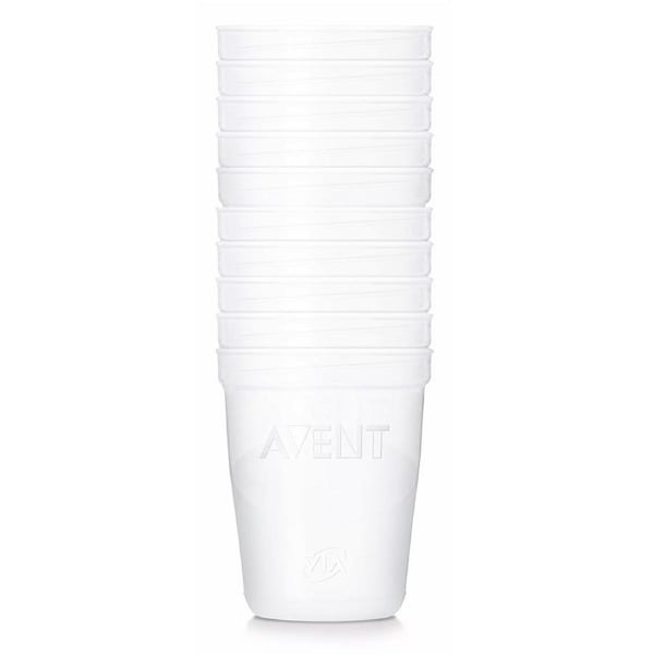 10pc Philips Avent Via Cups/Mothers Breastmilk Sterile Storage Container 180ml