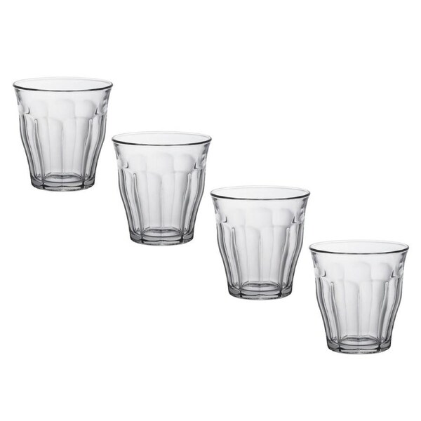 4pc Duralex Picardie 220ml Glass Tumbler Drinking Water/Juice Cup Set Clear