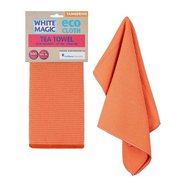 White Magic Reusable 70x50cm Tea Towel Absorbent Cleaning/Drying Cloth Tangerine
