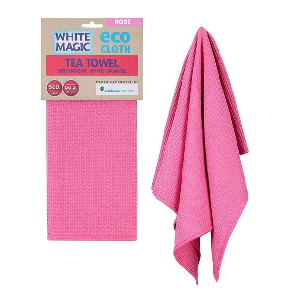 White Magic Reusable 70x50cm Tea Towel Absorbent Cleaning/Drying Cloth Rose