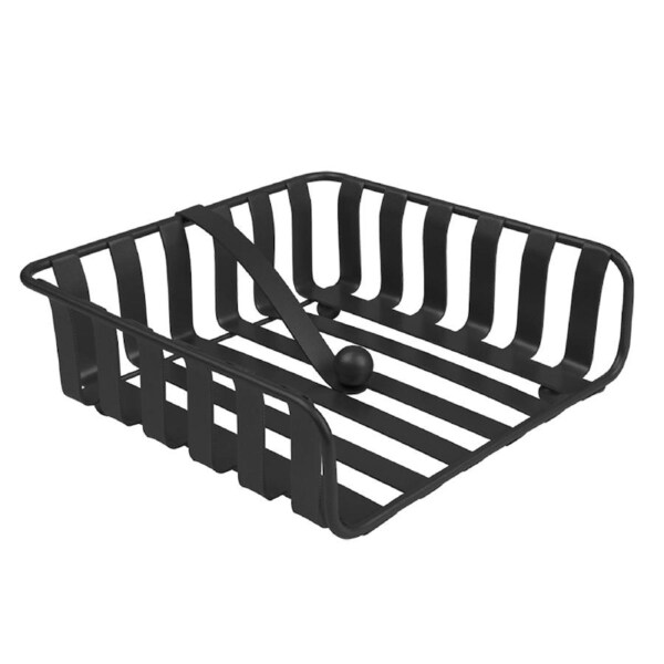 Spectrum Steel Striped Weighted Napkin Holder Tissue Storage Organiser Black