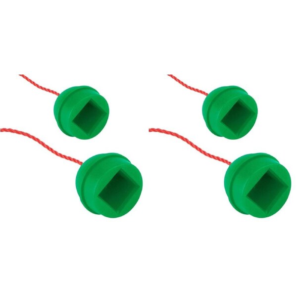 4pc Formula Sports Rubber Billiard Chalk Holder Storage w/ Rope Accessory Green
