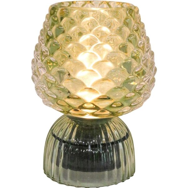 LVD Led Glass Home/Room Bedside Lamp Night Light Tabletop Decor 14.5cm Sage