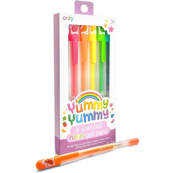 6pc Ooly Yummy Yummy Scented Neon Gel Pens Writing/Drawing Stationery 3y+