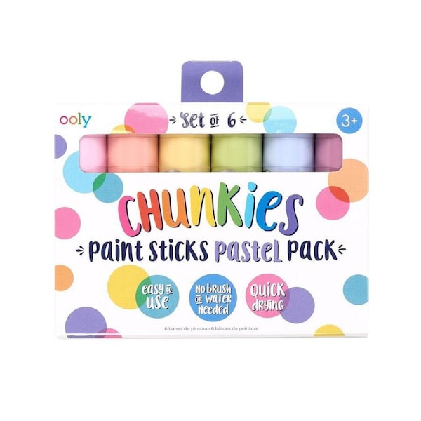 6pc Ooly Pastels Chunkie Paint Stick Art Colouring Stationery Set Kids 3y+
