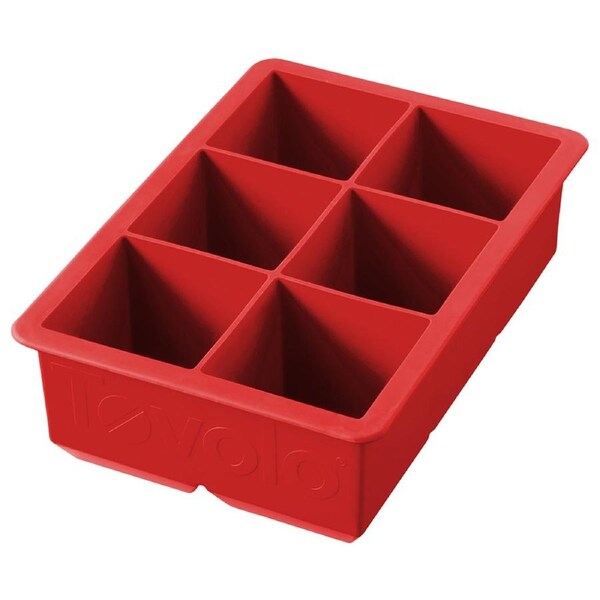 Tovolo Silicone King Cube Ice Tray Cubes Mould Kitchen Barware Apple Red