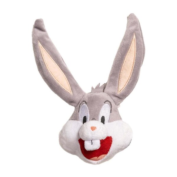 Loony Tunes Bugs Bunny Soft Plush Squeaking Dog Interactive Toy 20cm Grey