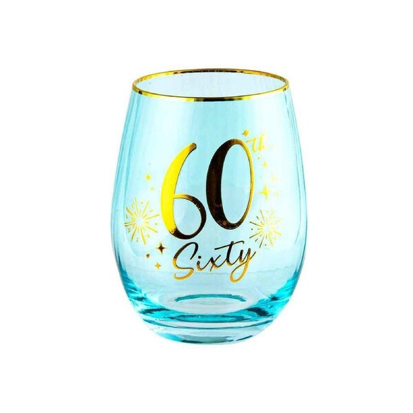 60th Fluted Stemless Handmade Drinking Glassware/Home Decoration 600ml/13cm
