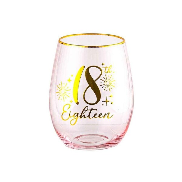 18th Fluted Pink Stemless Drinking Glassware/Home Decoration 600ml/13cm