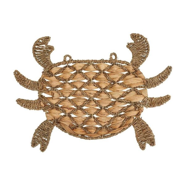 Annabel Trends Water Hyacinth Dining Table Placemat 44x33cm Seaside Crab