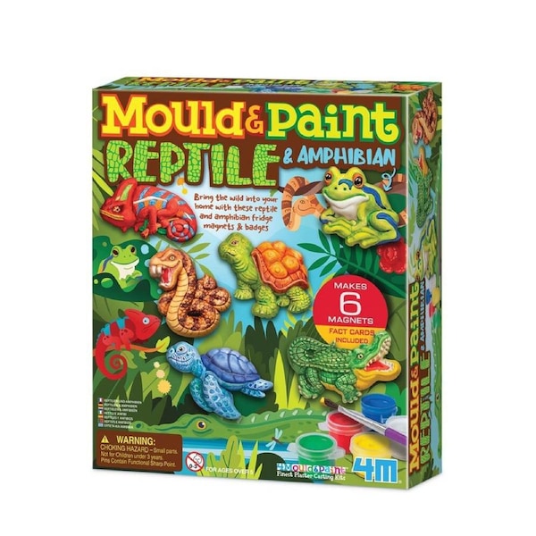 4M Mould & Paint Reptile & Amphibian Kids/Children Art Craft Activity Kit 5+