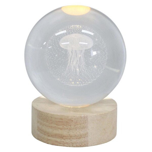 LVD Glass/MDF Jellyfish LED Ball Ornament Home/Office Tabletop Decor Large