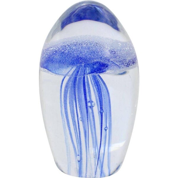 LVD Glass Jellyfish Figurine Mini Home/Office Ornament Decor 5x8cm Navy