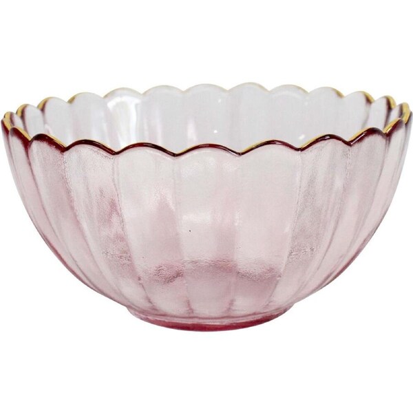 LVD Glass Bowl Serving/Decorative Home/Dining Tableware Medium Plum/Gold