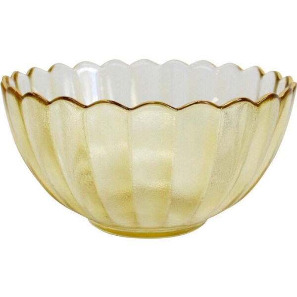 LVD Glass Bowl Serving/Decorative Home/Dining Tableware Medium Marrigold/Gold