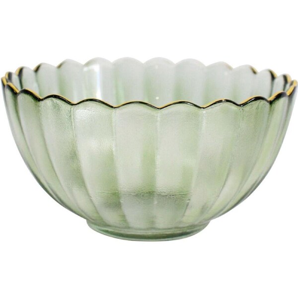 LVD Glass Bowl Serving/Decorative Home/Dining Tableware Medium Moss/Gold