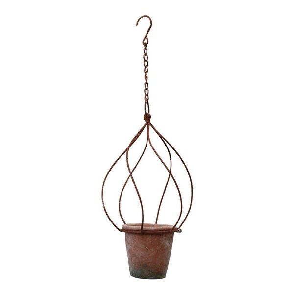 Metal/Terracotta 53cm Planter Hanger Climber Hanging Plant Display Pot Medium