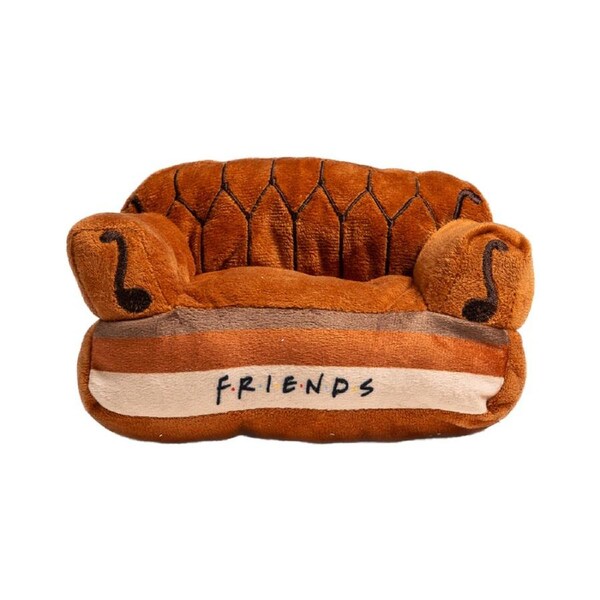 Friends Couch Soft Plush Squeaking Dog Interactive Fun Play Toy 20cm Brown