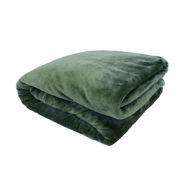 Bambury Ultraplush 280GSM Flannel Bedding Blanket Moss King 270x230cm