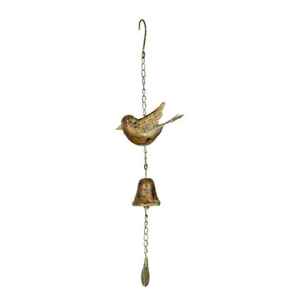 Chain Bird w/ Bell Hanging 55cm Outdoor Ornament Yard/Patio Garden Decor Assort