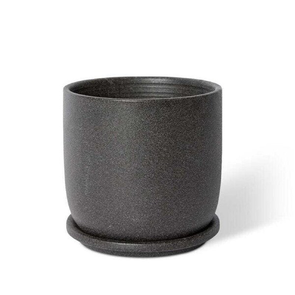 E Style Allegra 15cm Ceramic Plant Pot w/ Saucer Home Decor Planter Black