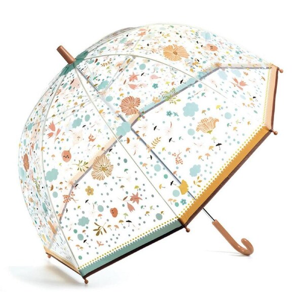 Djeco Little Flowers PVC Transparent Waterproof Adult/Child Umbrella 82cm 9+
