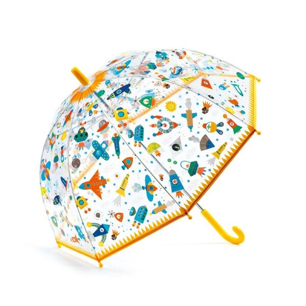 Djeco Space Child Kids Plastic Umbrella Outdoor Rain Shade 67.5cm Dome 3y+