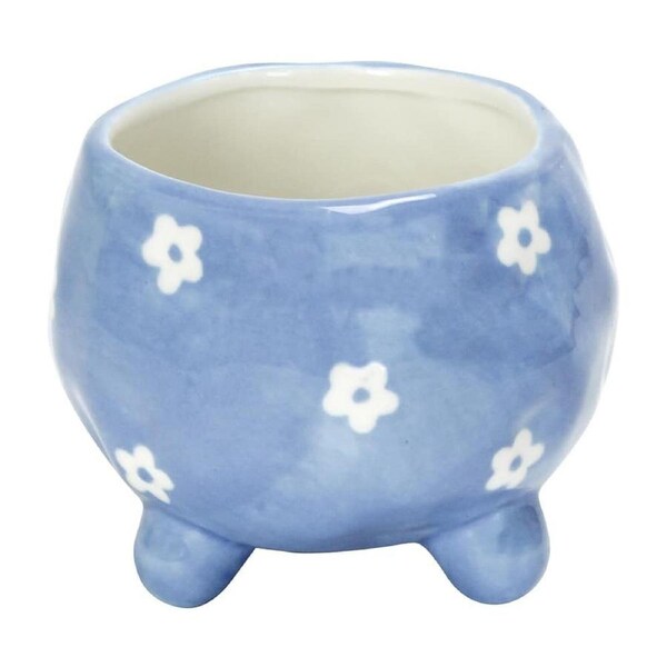 Annabel Trends Ceramic Planter Flower/Plant Pot 8.5x10cm Decor Daisy Blue