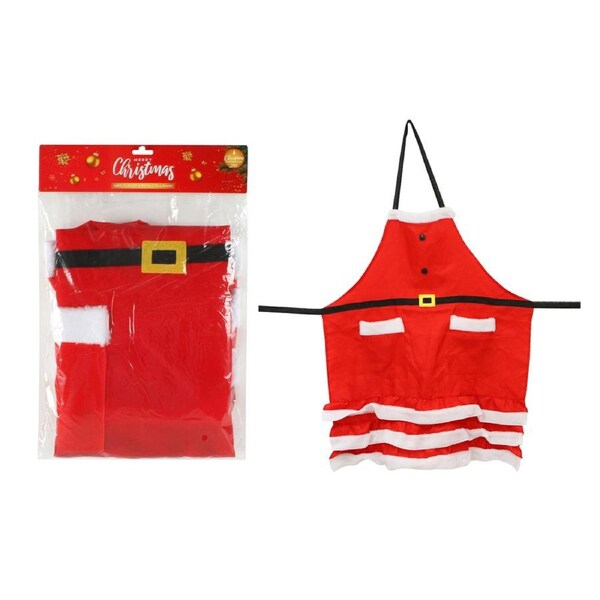 Colours Of Christmas Mrs Claus Apron 70x84cm Outfit Women's/Ladies Costume Red