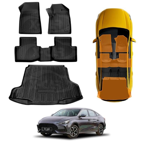 3D Floor Mats Boot Liner for MG MG5 2023-Onwards All Weather Heavy Duty Cargo Car Trunk Luggage Tray