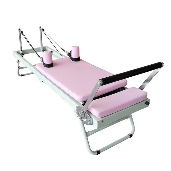 FLEXIO Multi-purpose Foldable Steel Frame Pilates Reformer Pilates Tables-Pink Home Gym