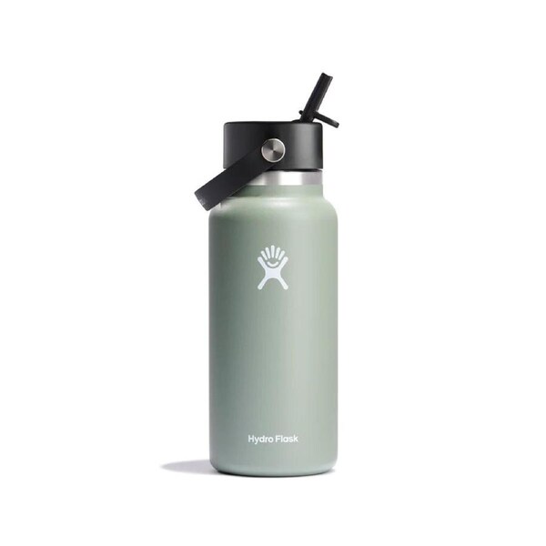 Hydro Flask Hydration Bottle Wide Mouth With Flex Straw Cap 32oz/946ml - Agave