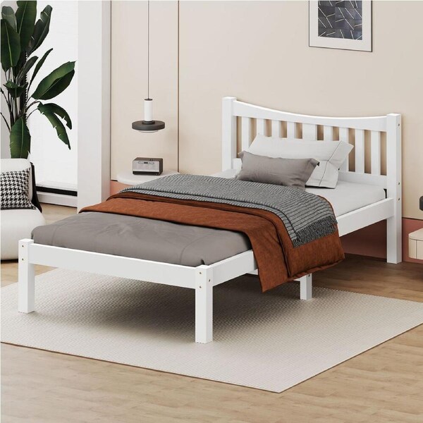 ALFORDSON Wooden Bed Frame Solid Pine Timber Base White - Single Size