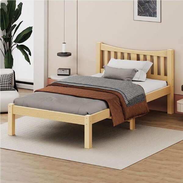 ALFORDSON Wooden Bed Frame Solid Pine Timber Base Oak - Single Size