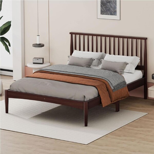 ALFORDSON Wooden Bed Frame Double Size Base Walnut