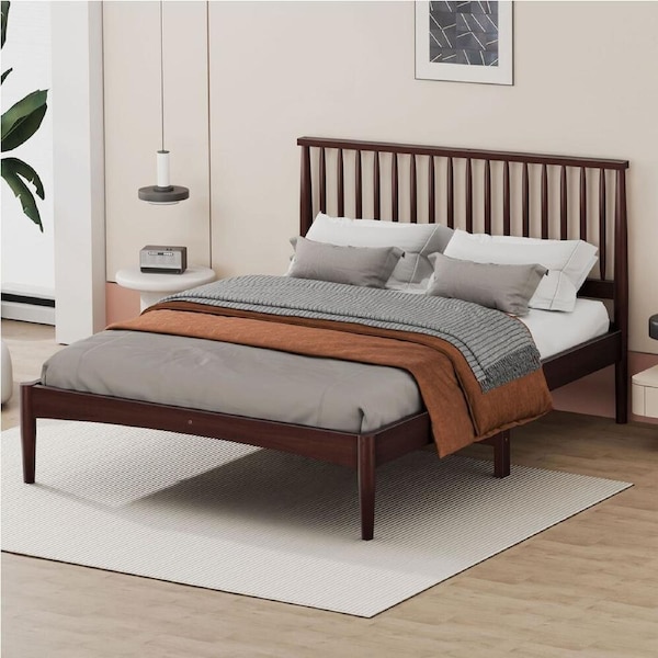 ALFORDSON Wooden Bed Frame Queen Size Base Walnut