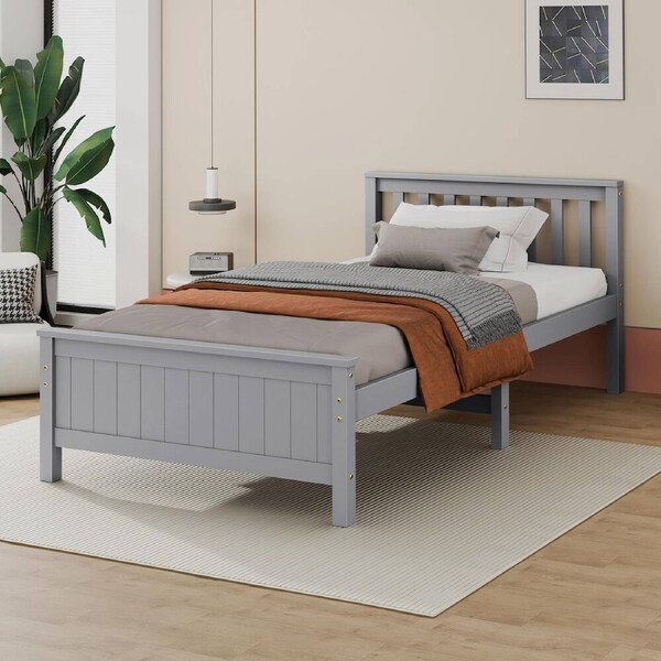 ALFORDSON Wooden Bed Frame Single Size Base Grey