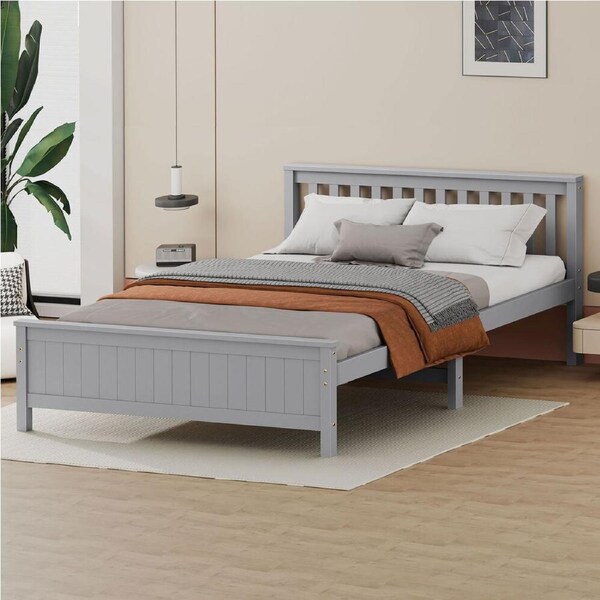 ALFORDSON Wooden Bed Frame King Size Base Grey