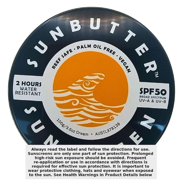 SunButter Water Resistant Reef Safe Sunscreen SPF50 100g