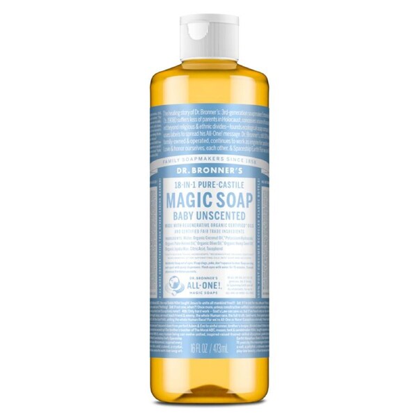 Dr Bronner's Pure Castile Liquid Magic Soap Baby Unscented 473ml