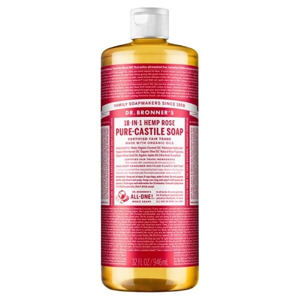 Dr Bronner's Pure Castile Liquid Soap Rose 946ml