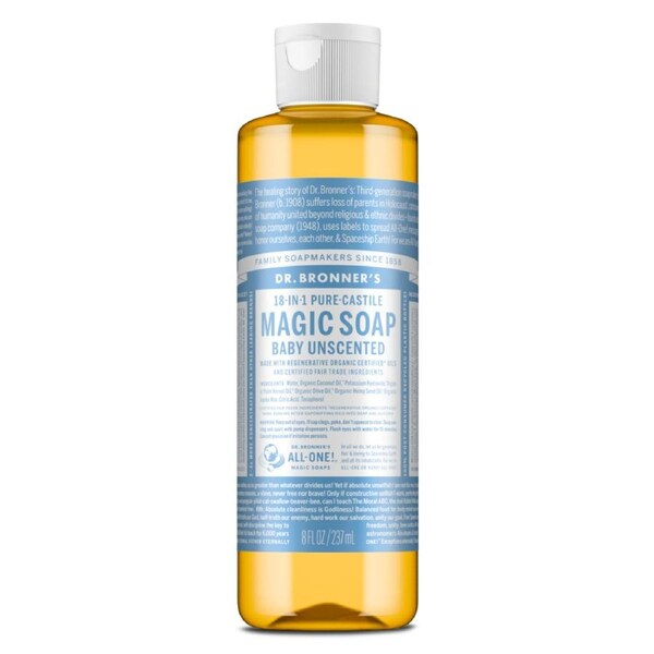 Dr Bronner's Pure Castile Liquid Magic Soap Baby Unscented 237ml