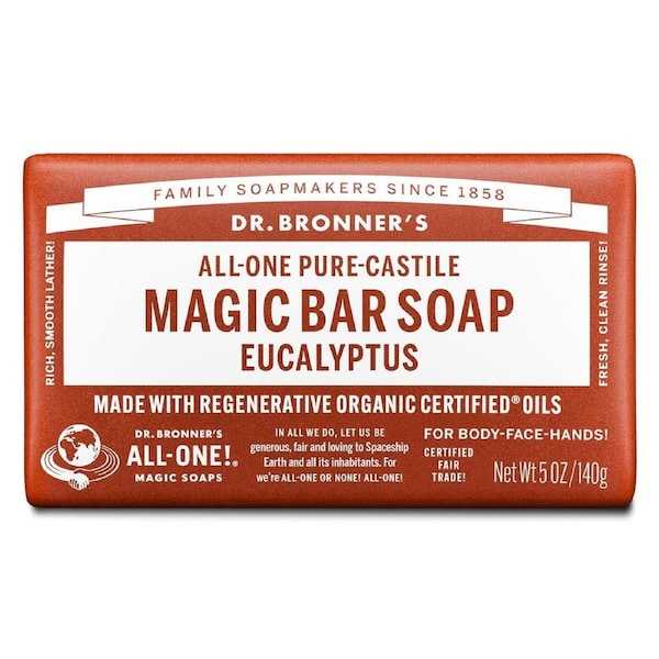 Dr Bronner's Pure Castile Magic Bar Soap Eucalyptus 140g
