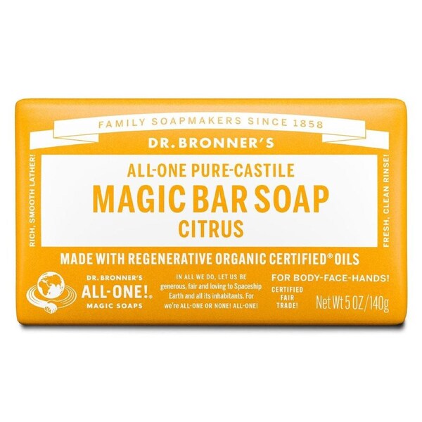 Dr Bronner's Pure Castile Magic Bar Soap Citrus 140g