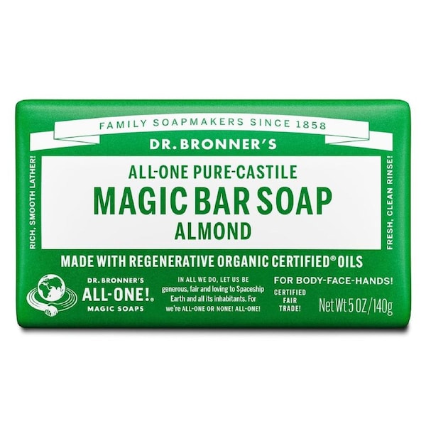 Dr Bronner's Pure Castile Magic Bar Soap Almond 140g