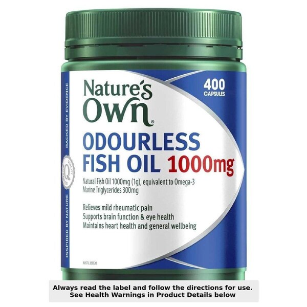 Nature's Own Odourless Fish Oil 1000mg 400 Capsules