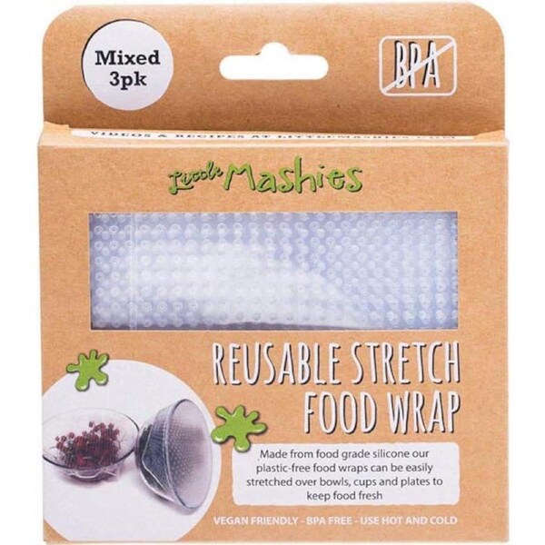 Little Mashies Reusable Stretch Food Wrap Mixed 3 Pack